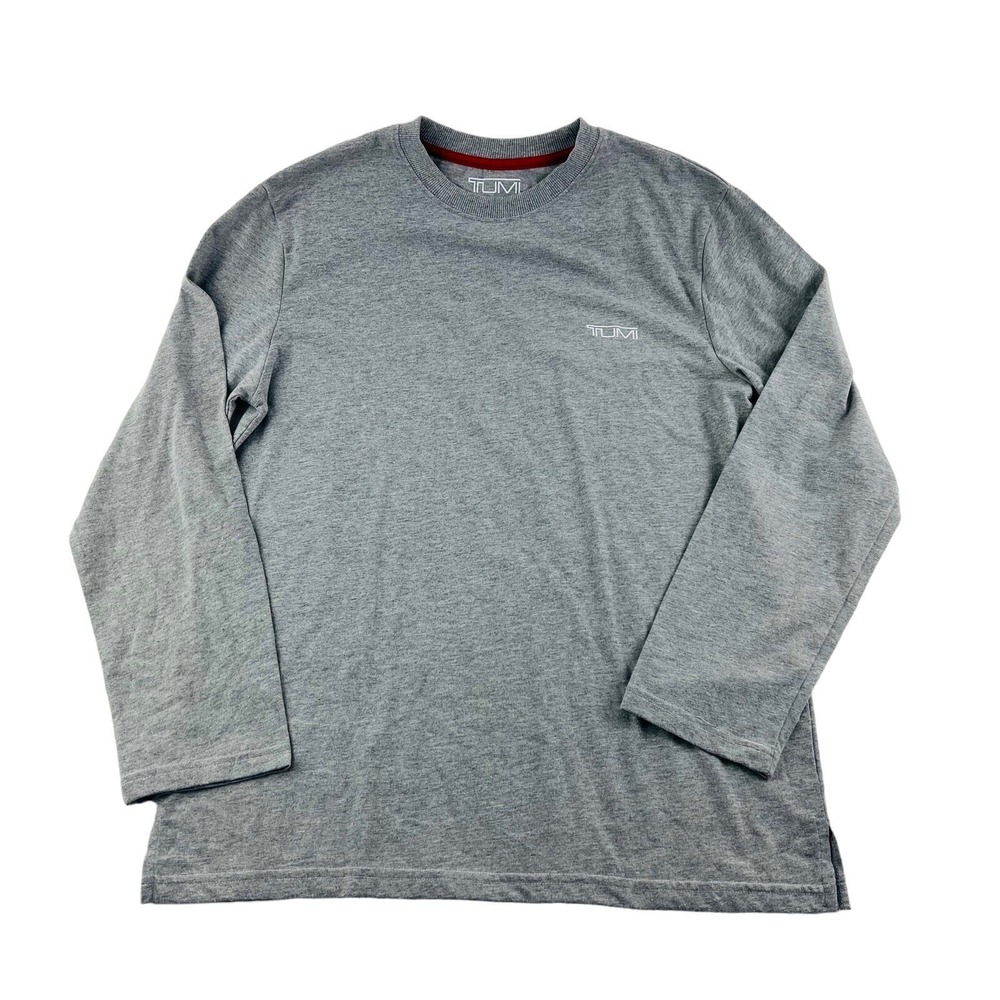 Tumi X Air India Gray Long Sleeve Polyester Cotton T-Shirt Mens Size Small - Picture 2 of 6